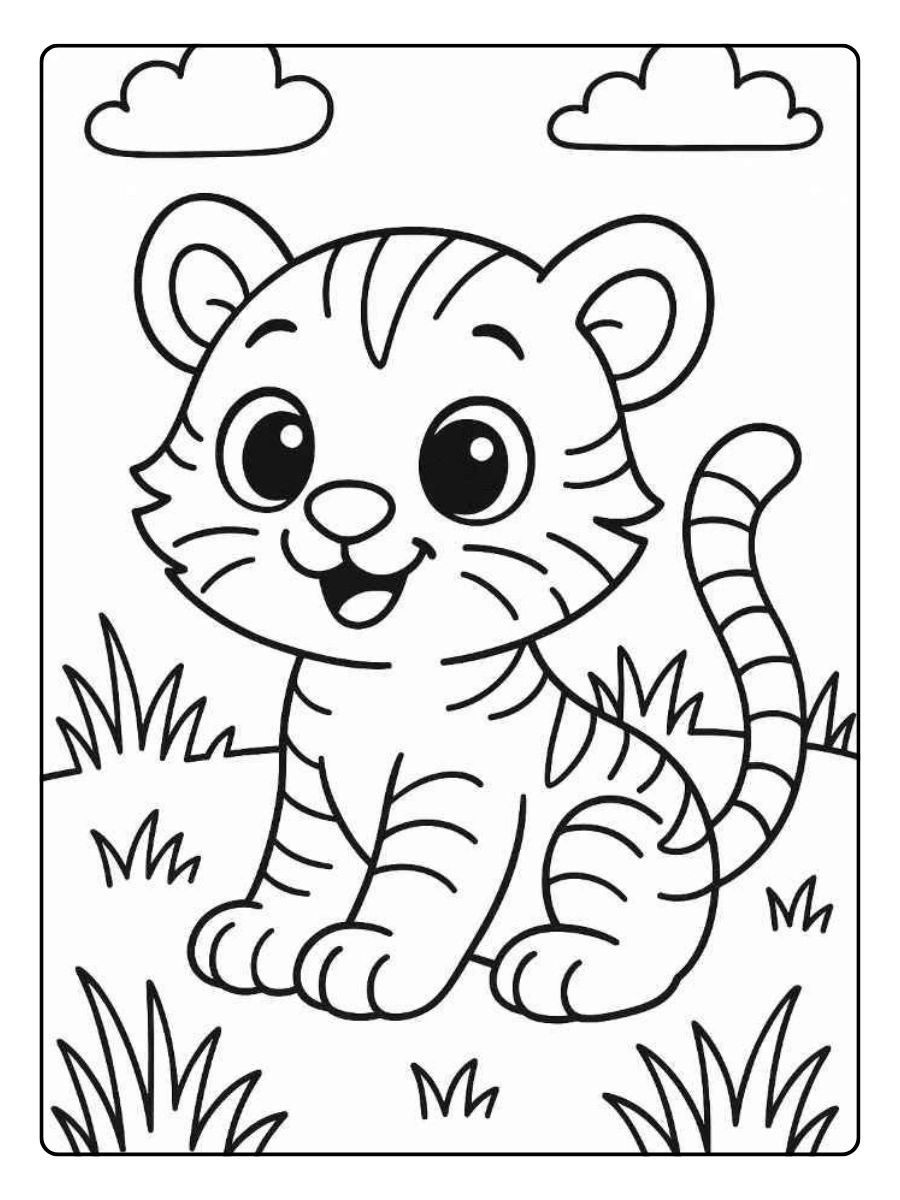 coloriage tigre simple