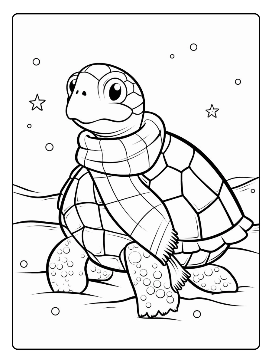 coloriage tortue drôle