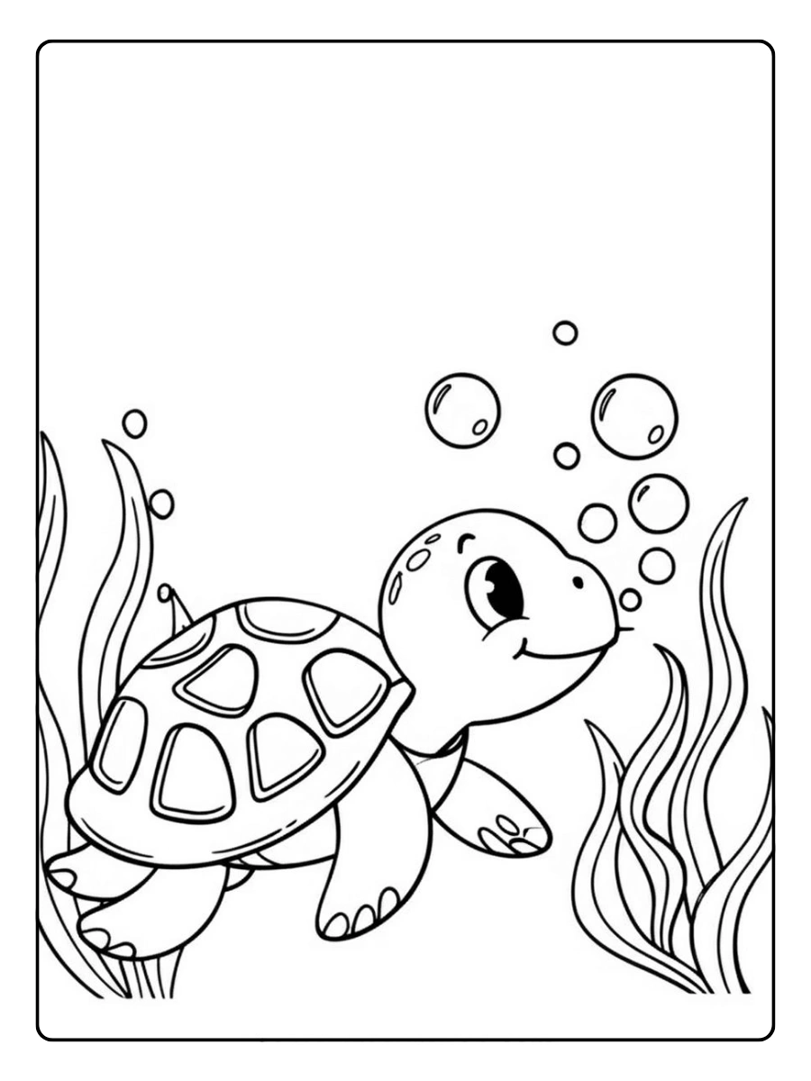 coloriage tortue facile