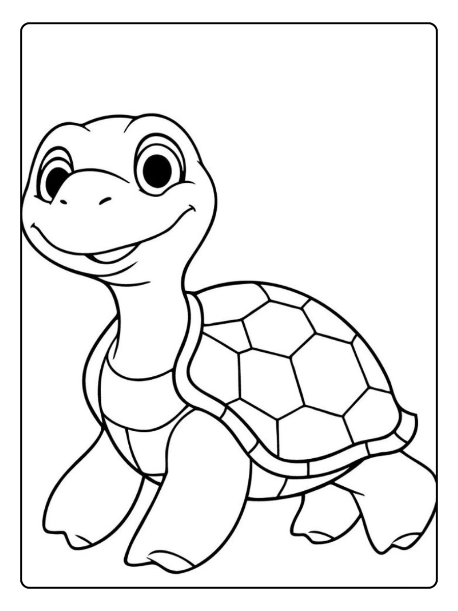 coloriage tortue simple