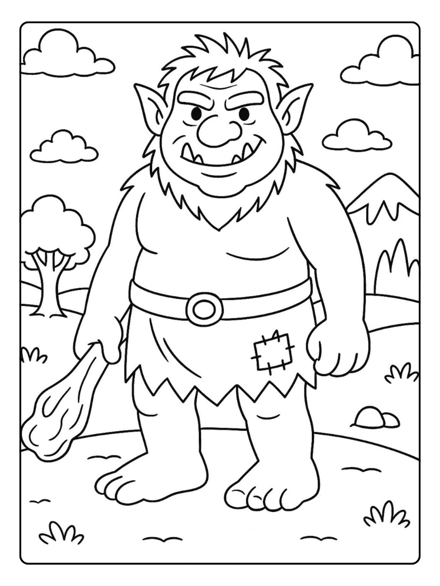 coloriage troll fantastique