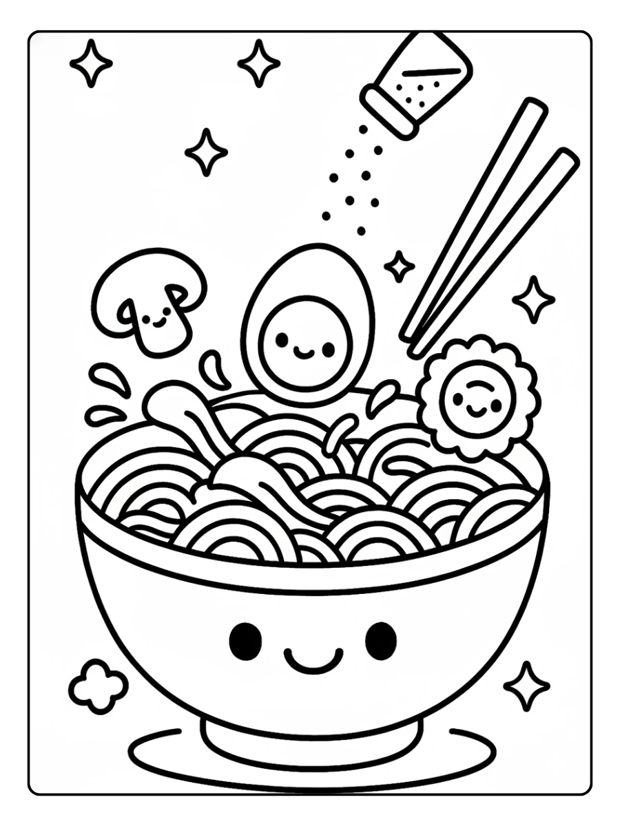 coloriage udon kawaii