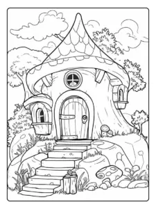 coloriage village fantastique