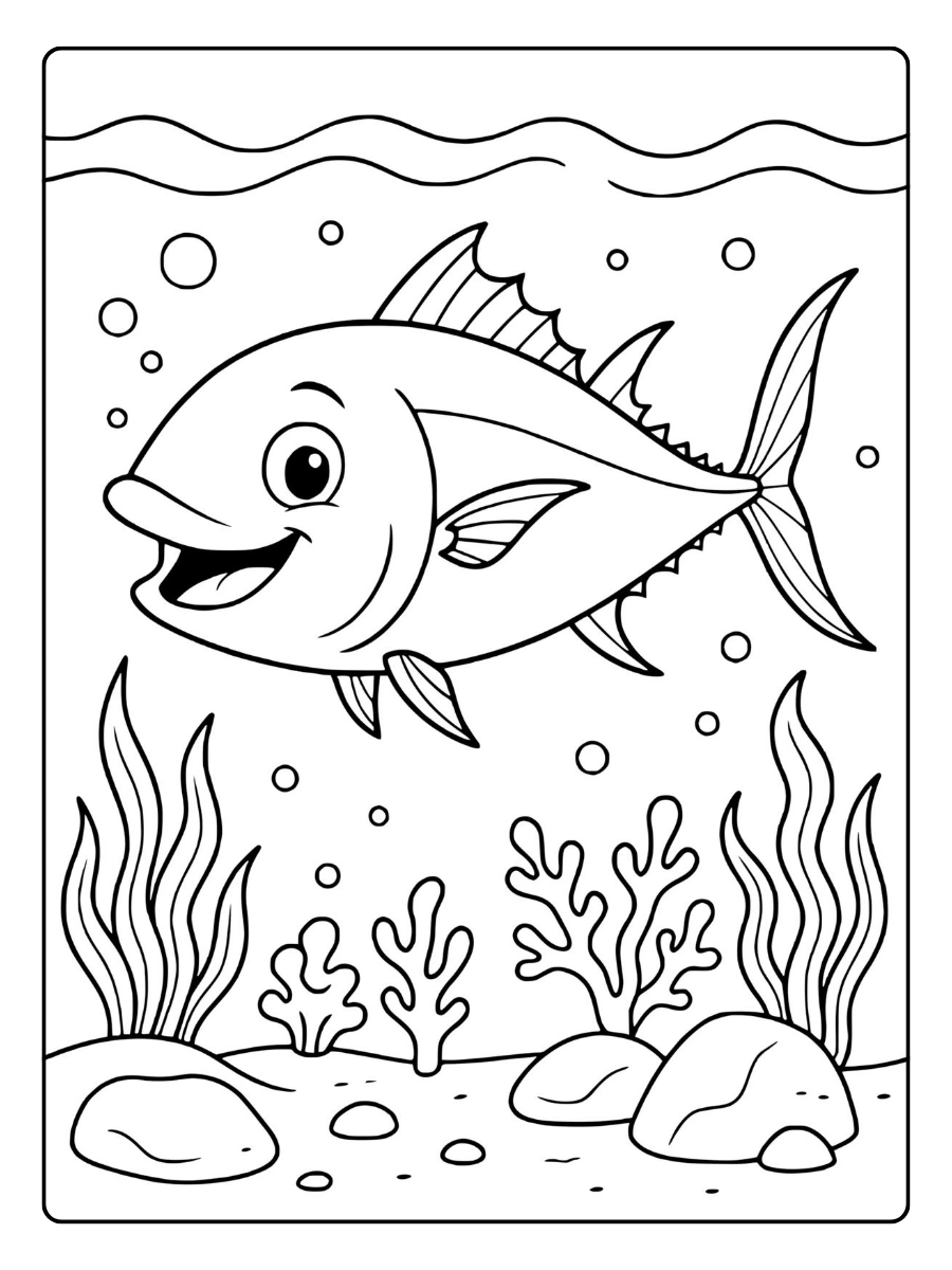 poisson coloriage aquatique