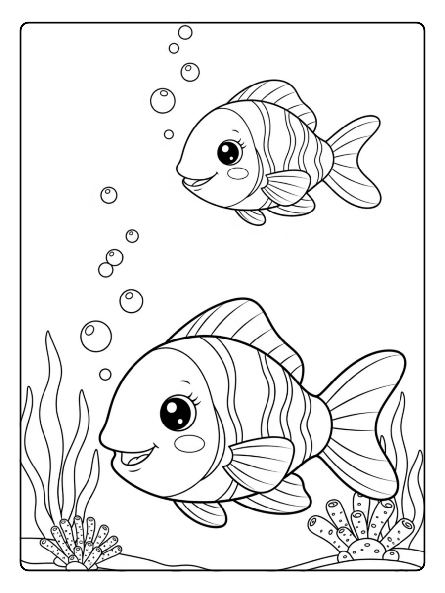 poisson coloriage dessin simple