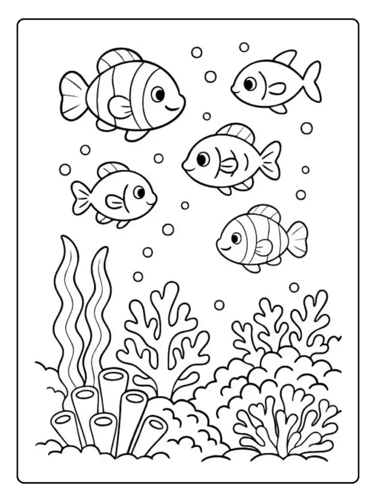 poisson coloriage kawaii