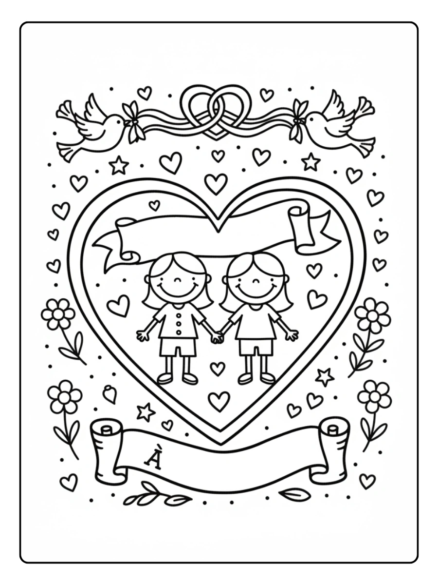 Amour et romance Valentine coloriage