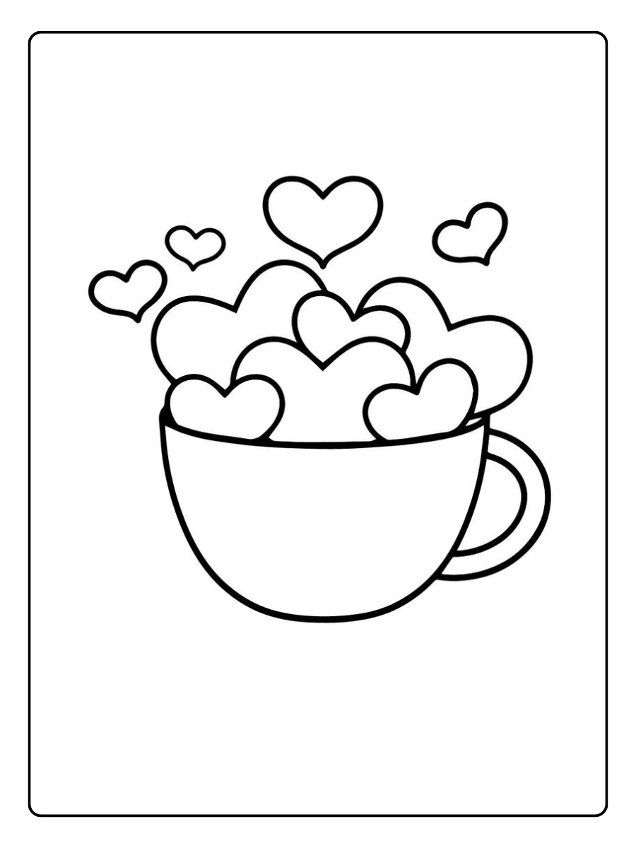 Amour romantique Saint Valentin coloriage