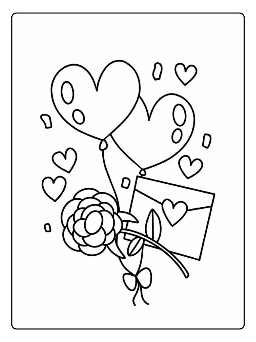 Amour romantique cœur coloriage