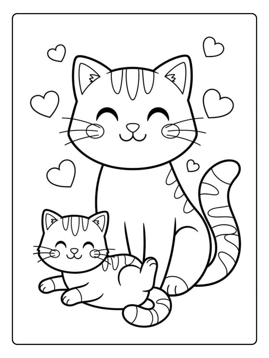 Animaux kawaii adorables coloriage