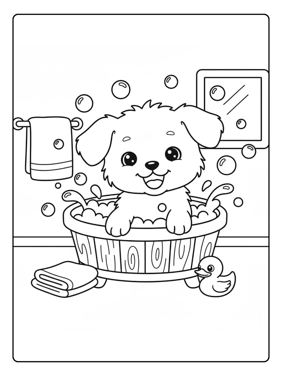 Animaux kawaii souriants coloriage
