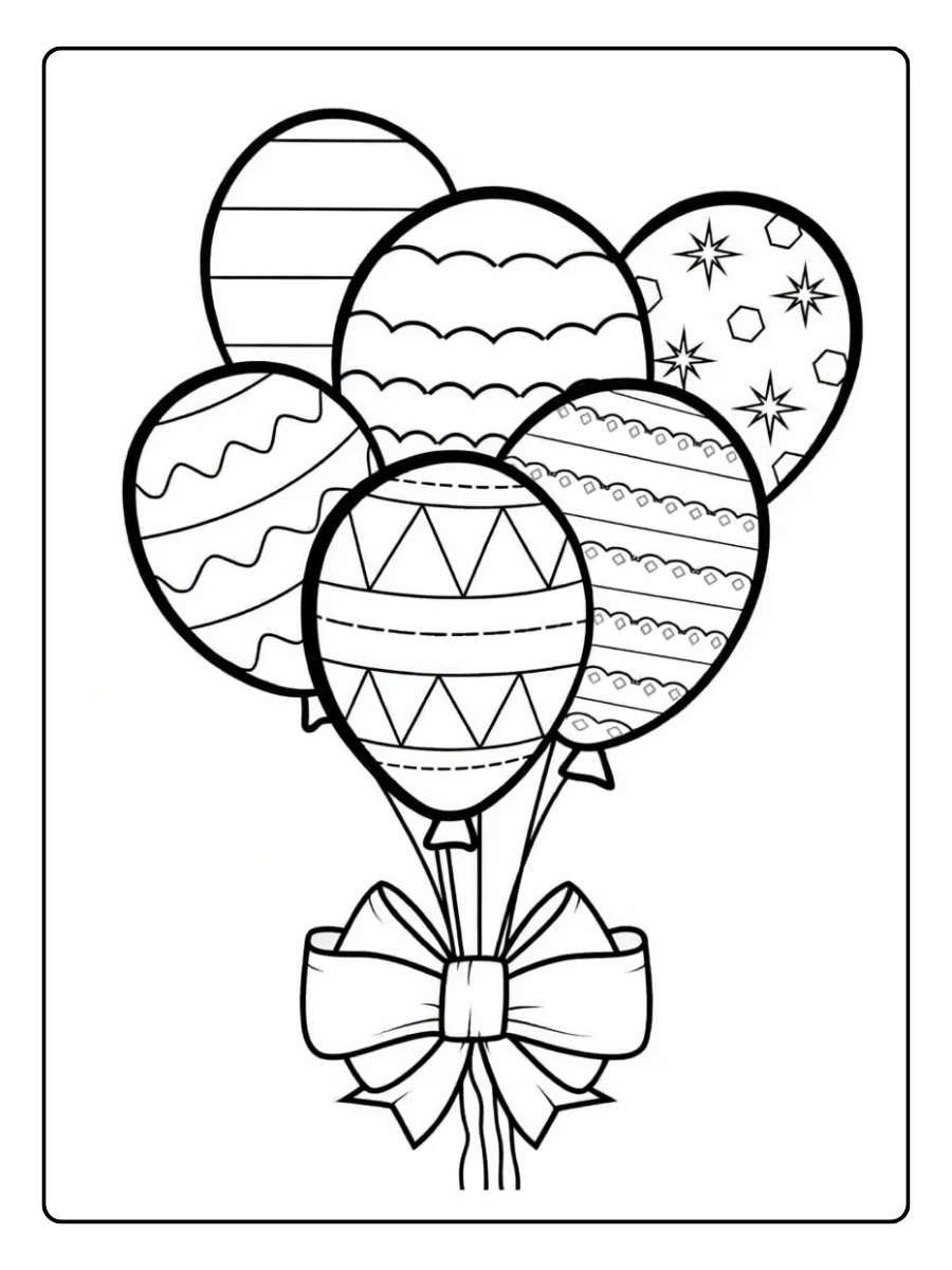 Ballons amour Saint Valentin coloriage