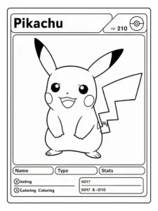 Carte Pokémon vierge à colorier