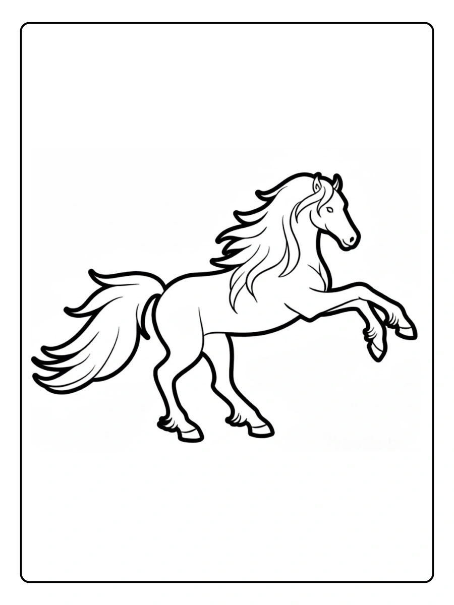 Cheval au galop coloriage