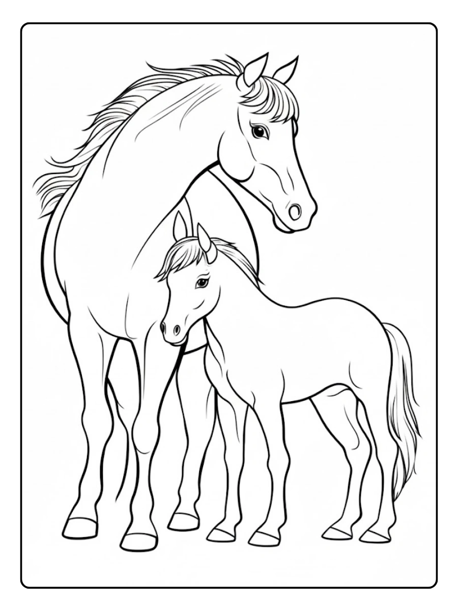 Cheval mignon coloriage