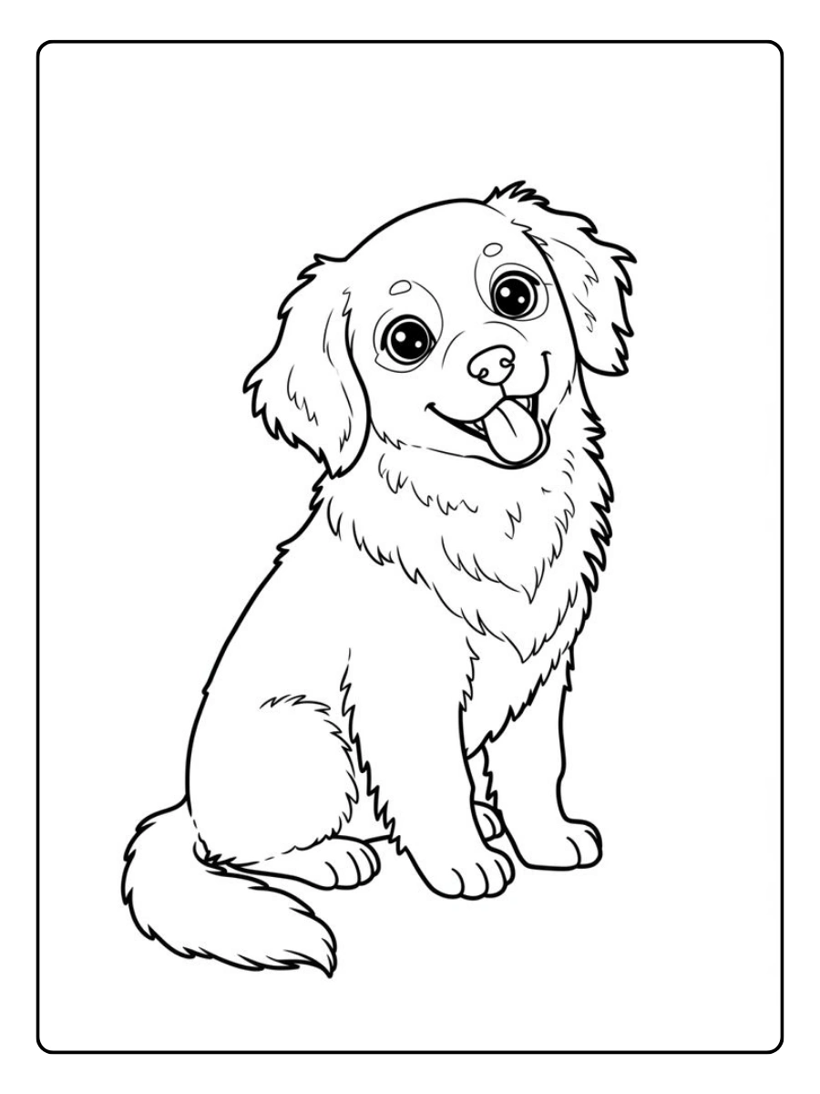 Chien joueur coloriage