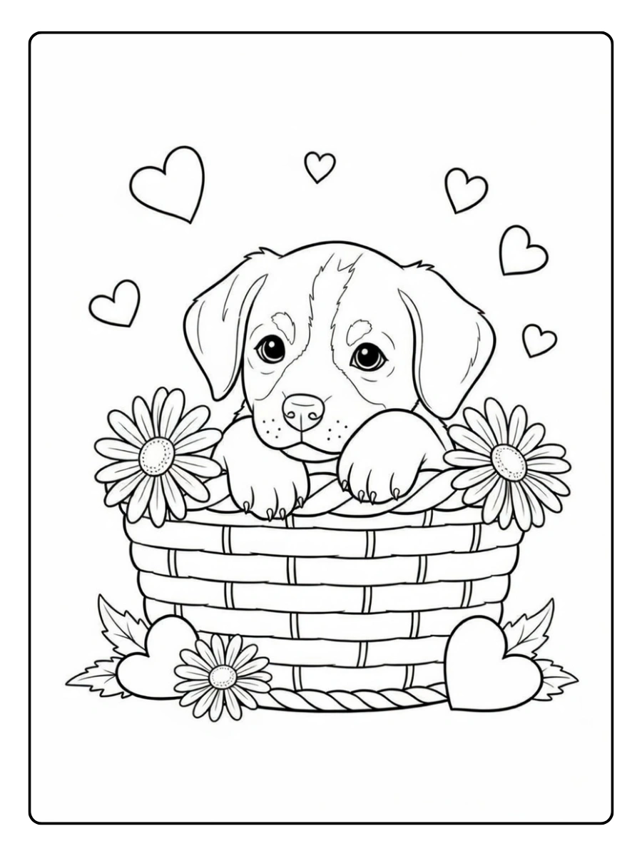 Chien joueur dessin à colorier