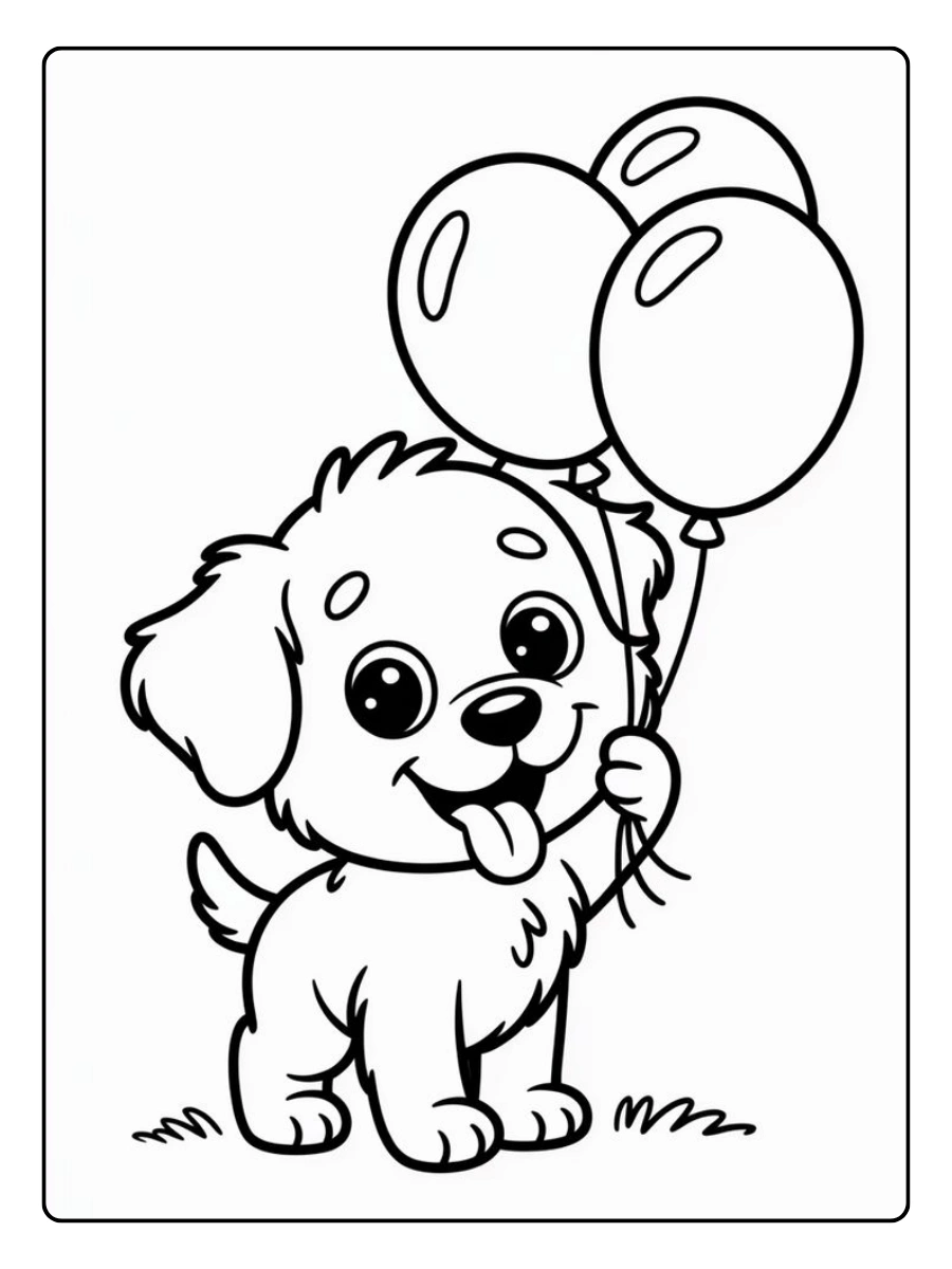 Chien mignon coloriage