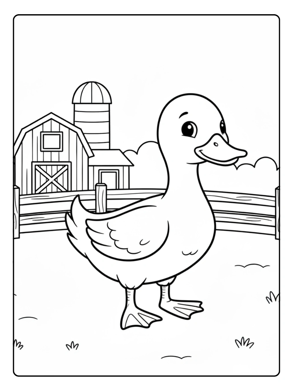 Coloriage Animaux de la Ferme Canard