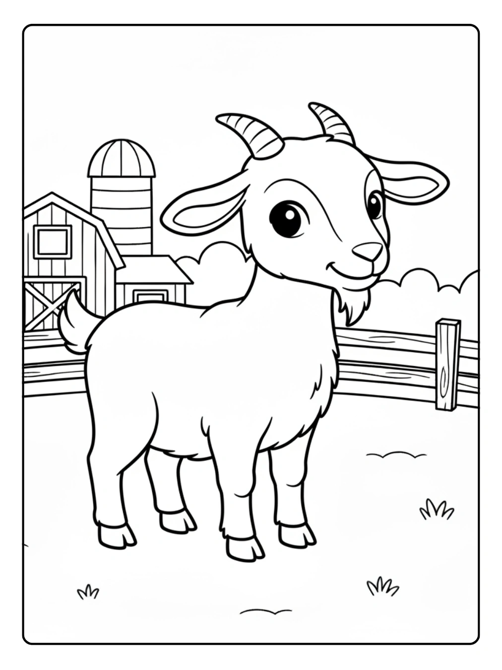 Coloriage Animaux de la Ferme Chèvre