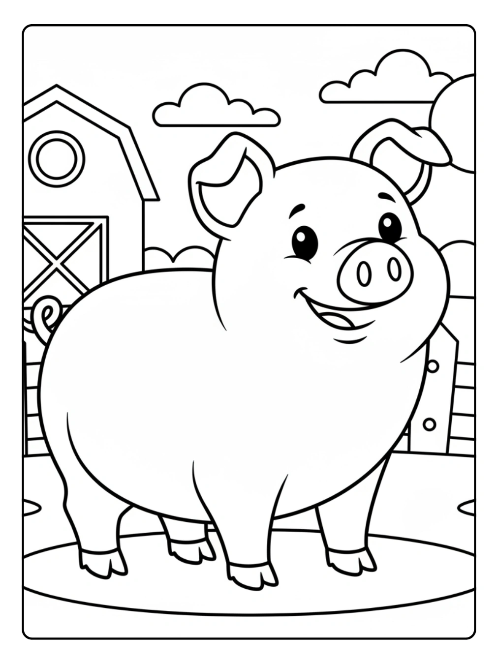 Coloriage Animaux de la Ferme Cochon