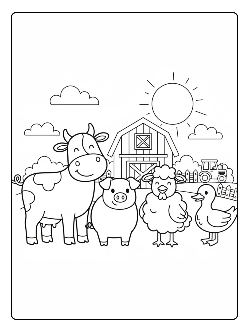 Coloriage Animaux de la Ferme Enfant