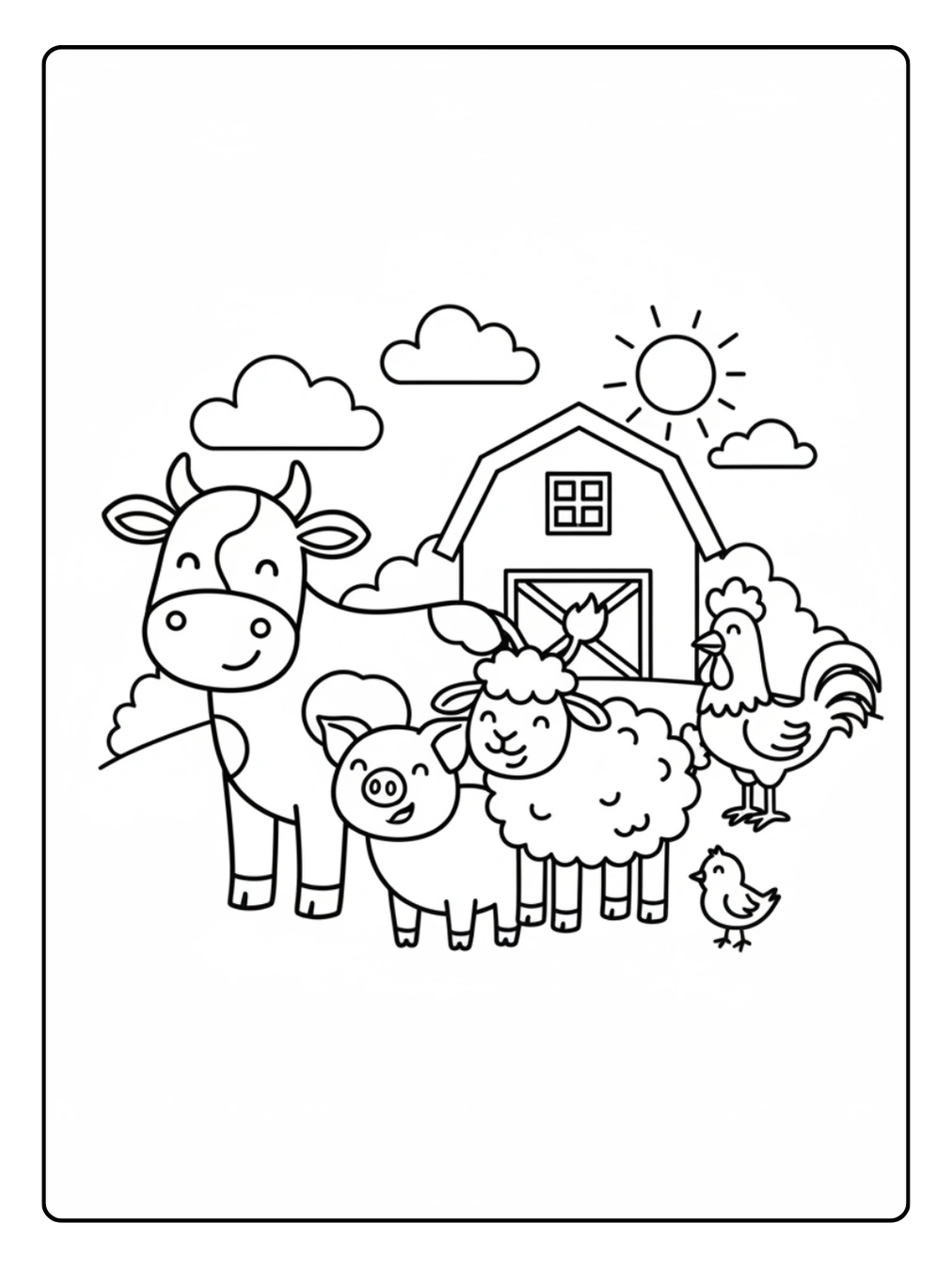 Coloriage Animaux de la Ferme Facile