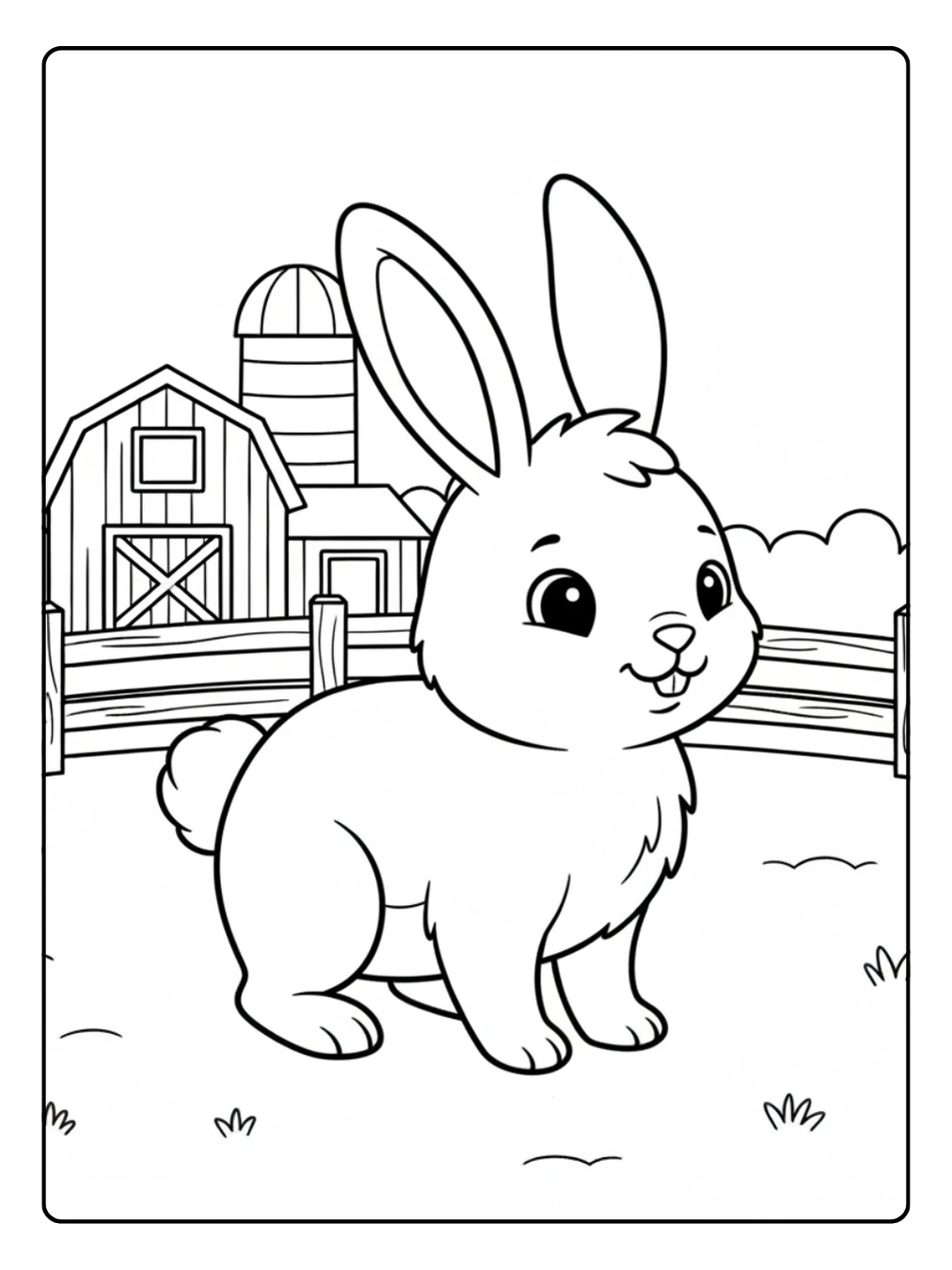 Coloriage Animaux de la Ferme Lapin