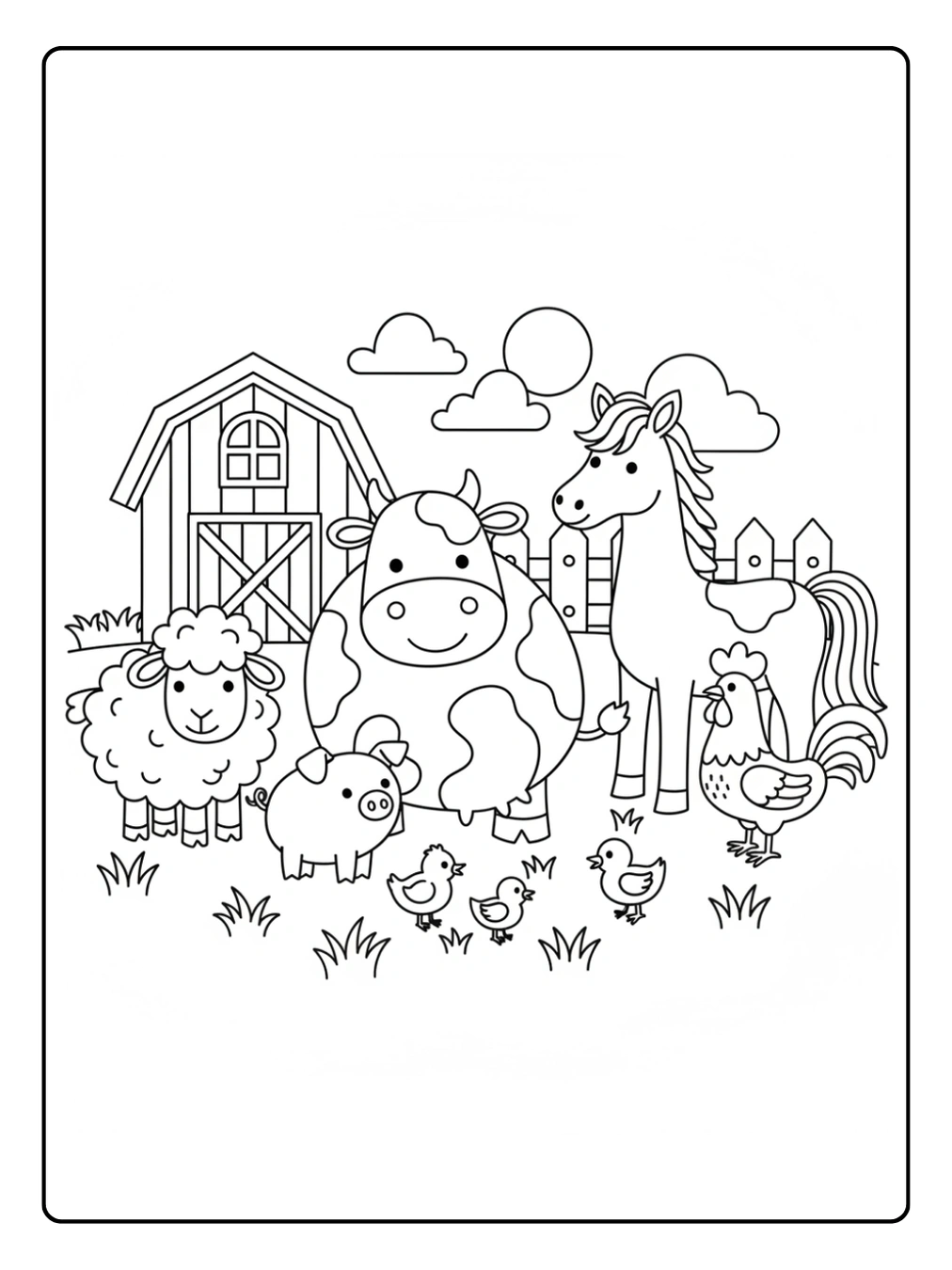 Coloriage Animaux de la Ferme Maternelle
