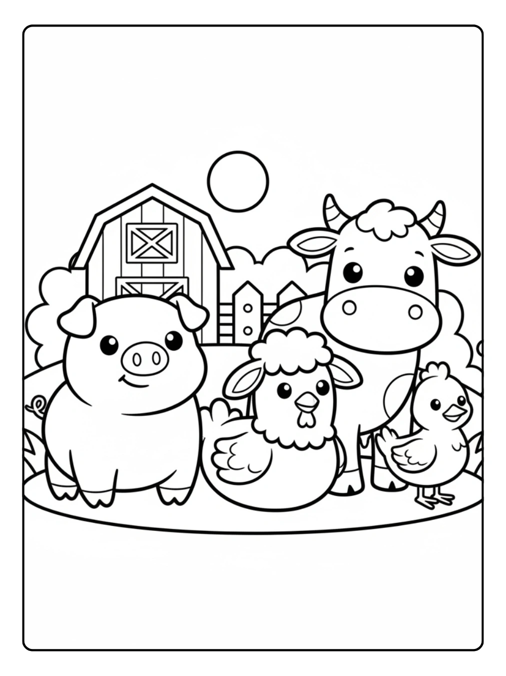 Coloriage Animaux de la Ferme Mignons