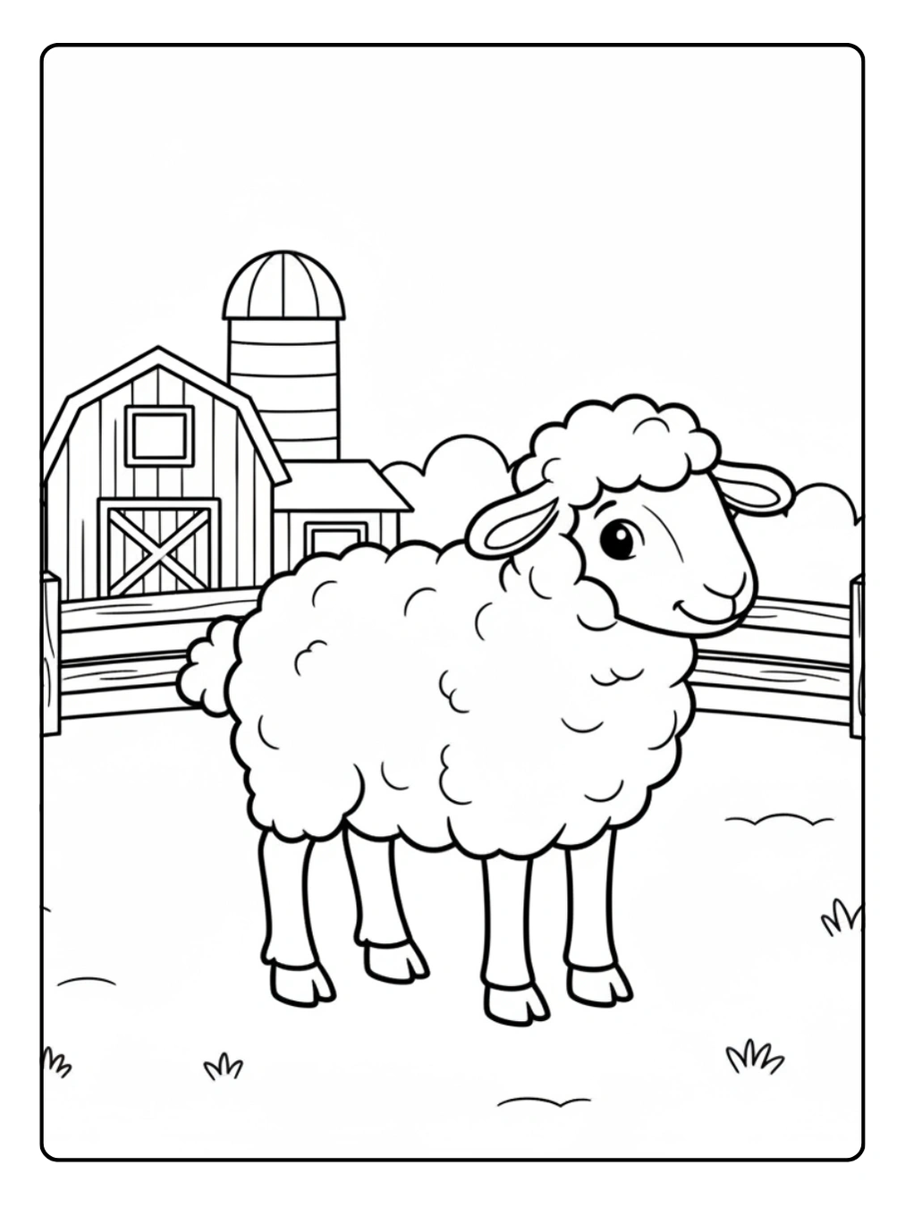 Coloriage Animaux de la Ferme Mouton