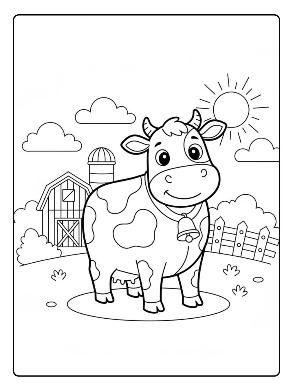 Coloriage Animaux de la Ferme Vache