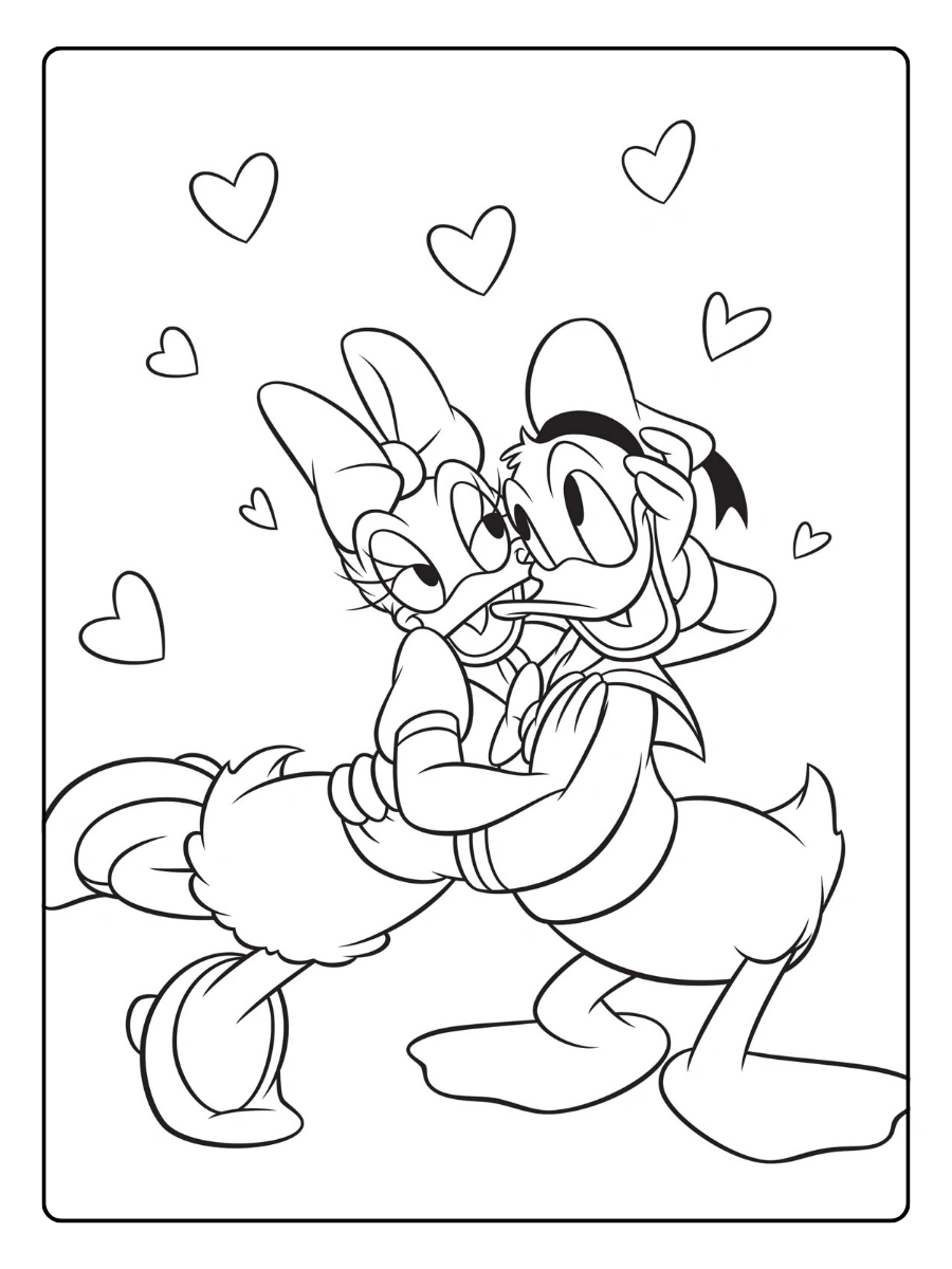 Coloriage Disney Saint Valentin gratuit PDF