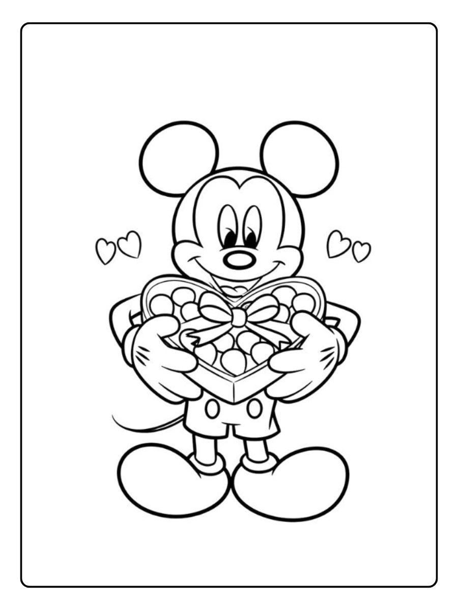 Coloriage Disney Saint Valentin pour enfants