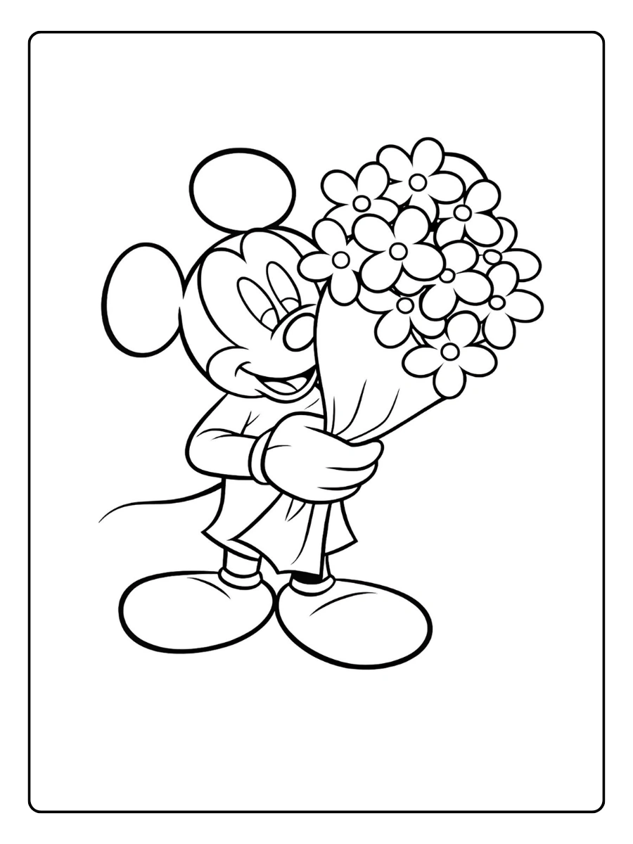 Coloriage Disney facile Saint Valentin