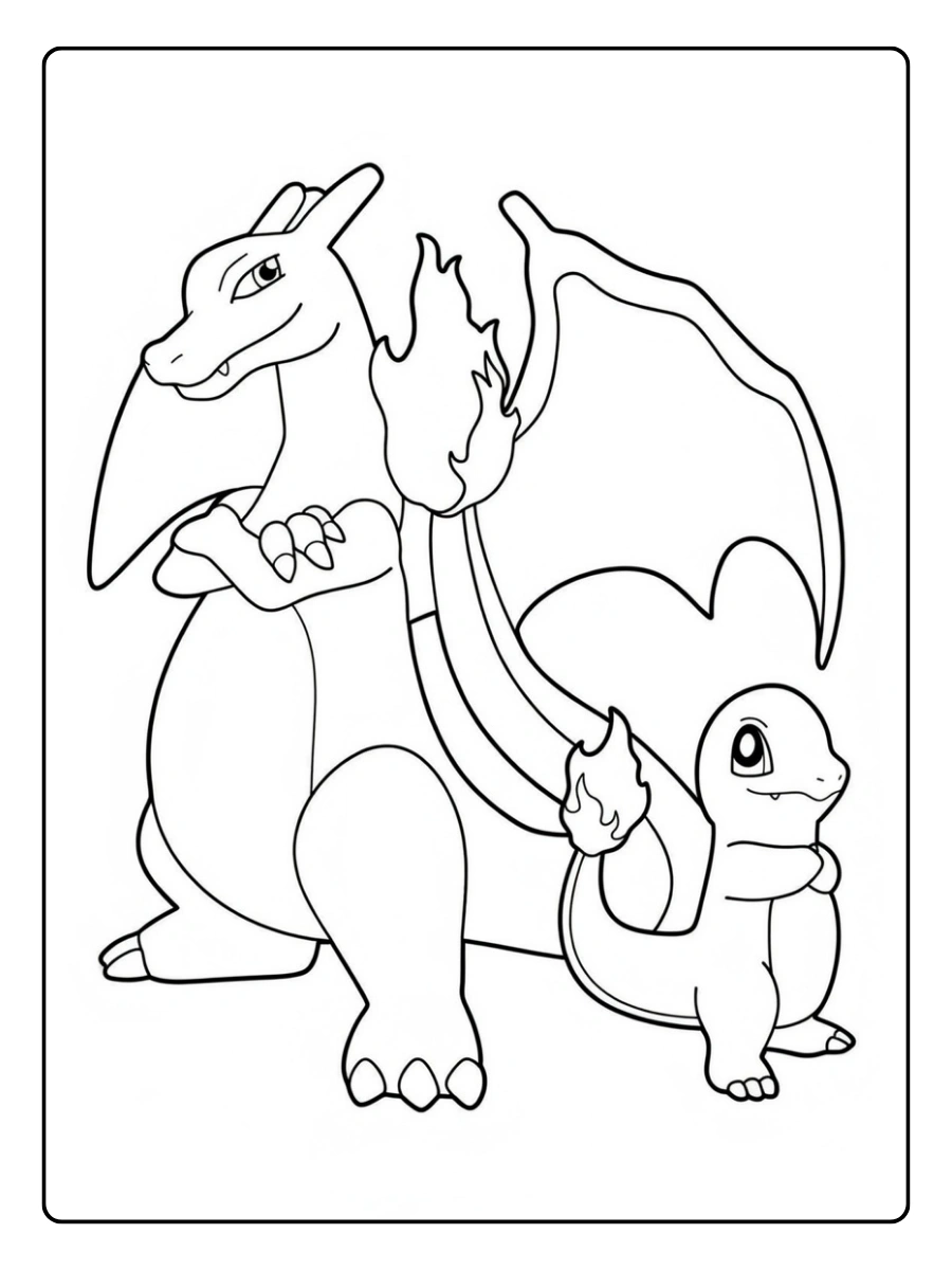 Coloriage Dracaufeu à imprimer