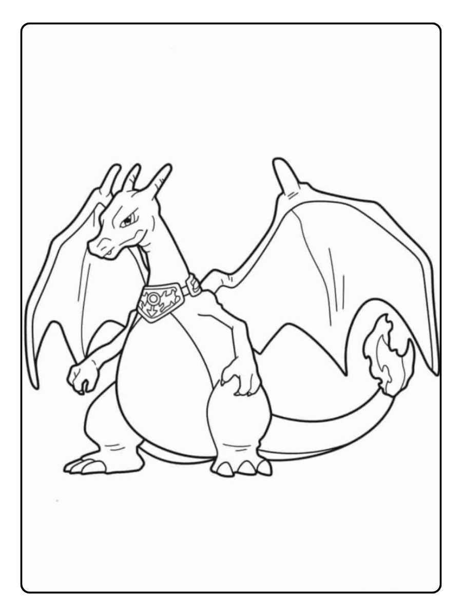 Coloriage Dracaufeu cartoon