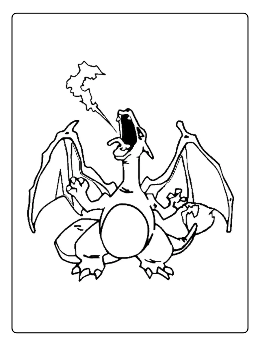 Coloriage Dracaufeu cracheur de feu