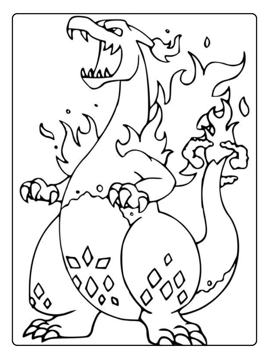 Coloriage Dracaufeu facile