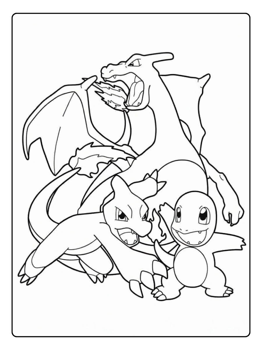 Coloriage Dracaufeu réaliste