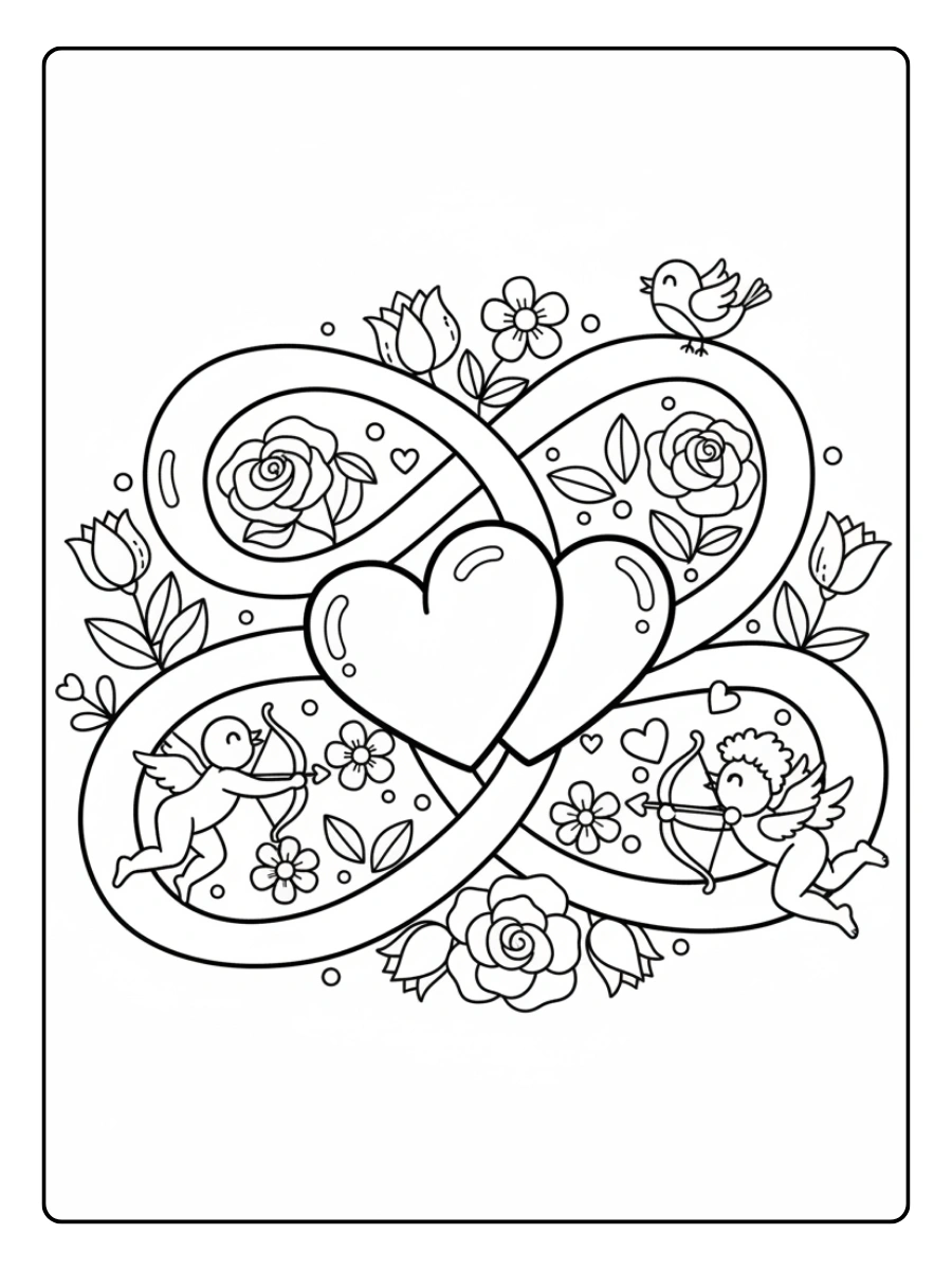 Coloriage Février Amour