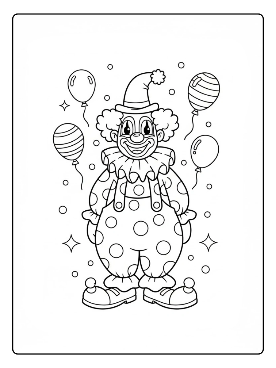 Coloriage Février Clown