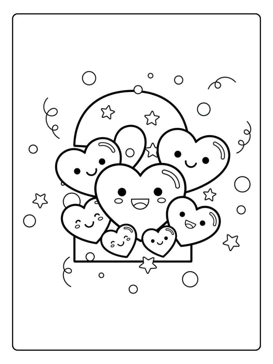 Coloriage Février Confettis