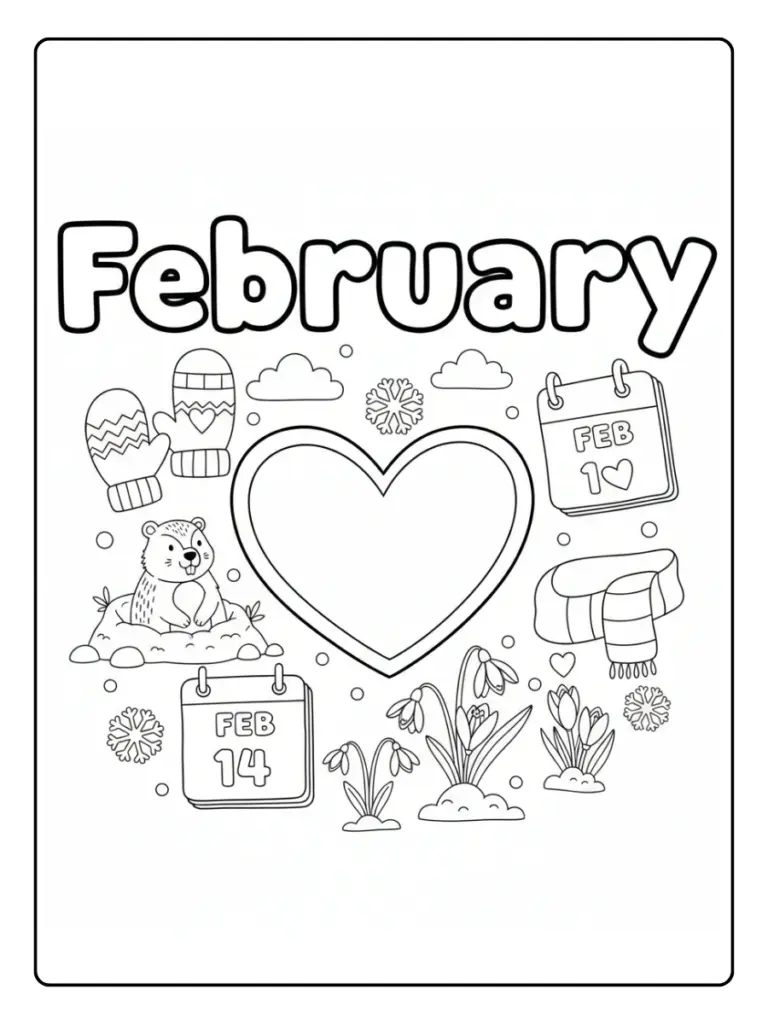 Coloriage Février Enfant