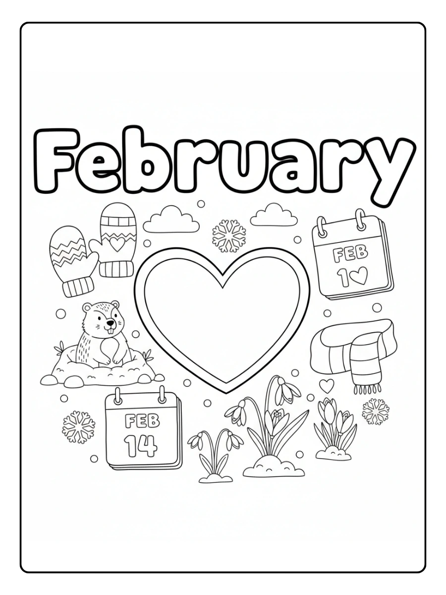 Coloriage Février Enfant