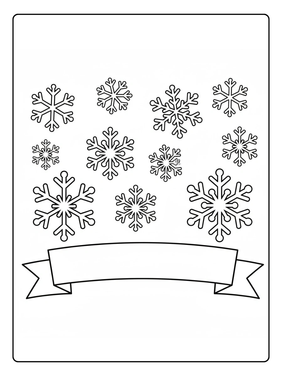 Coloriage Février Flocons de Neige