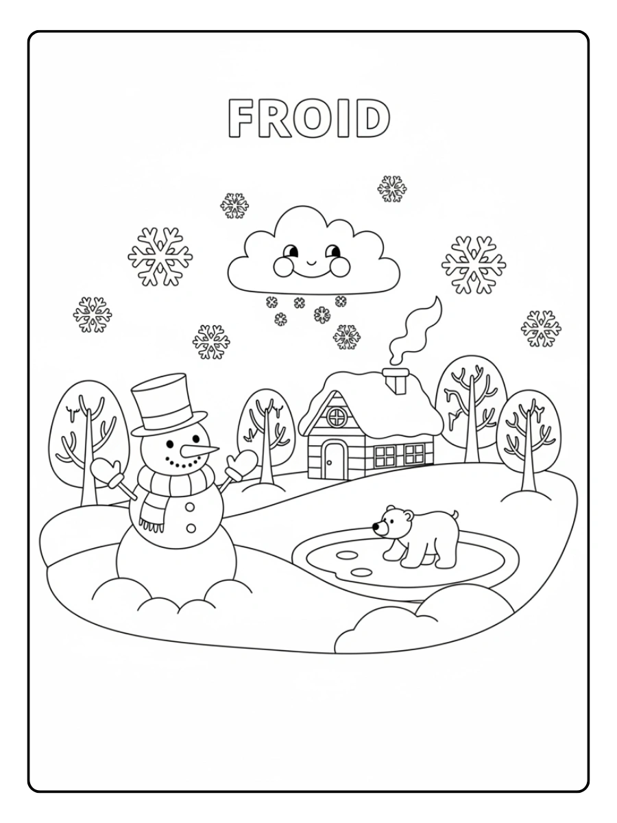 Coloriage Février Froid