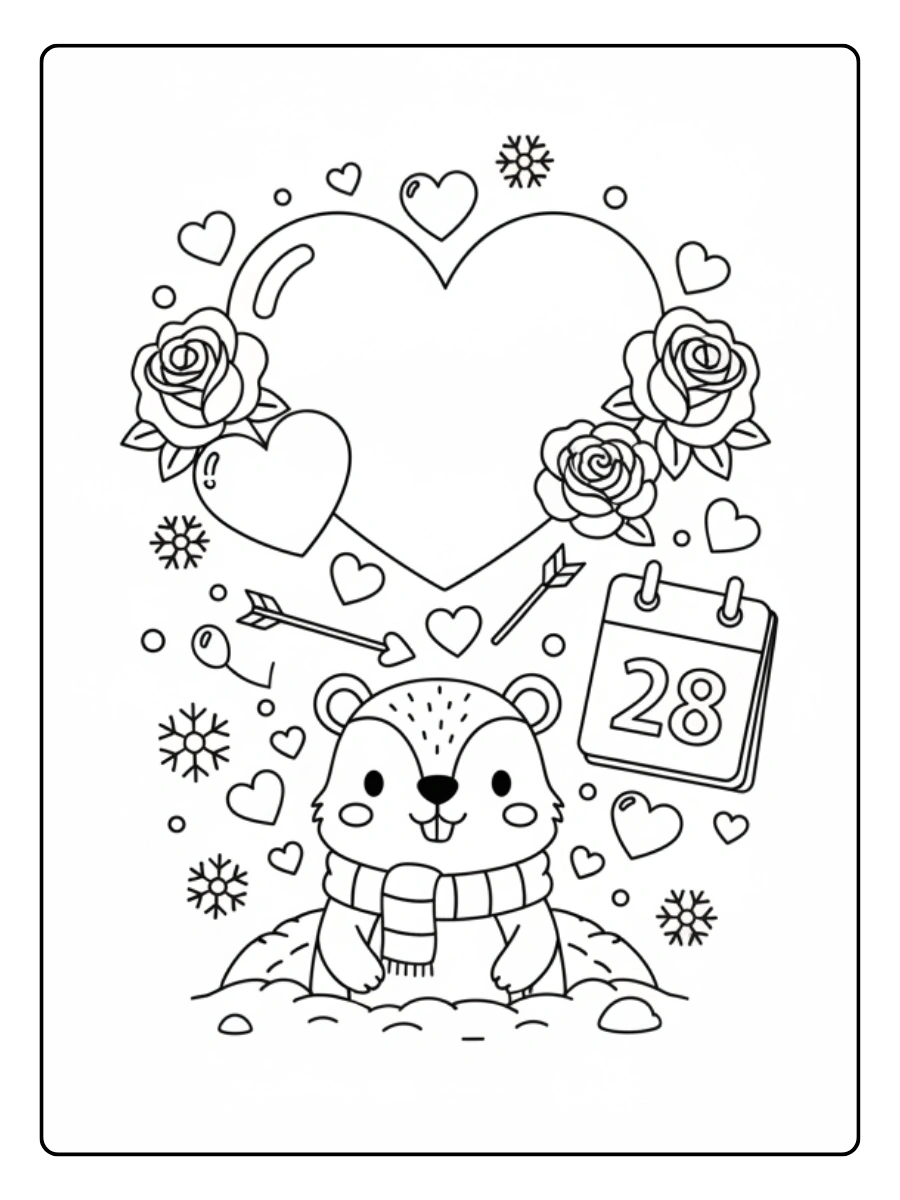Coloriage Février Gratuit