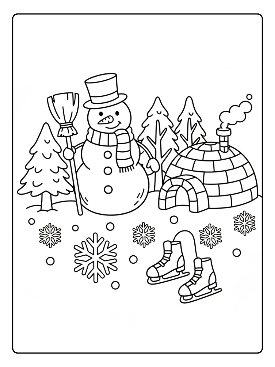 Coloriage Février Hiver