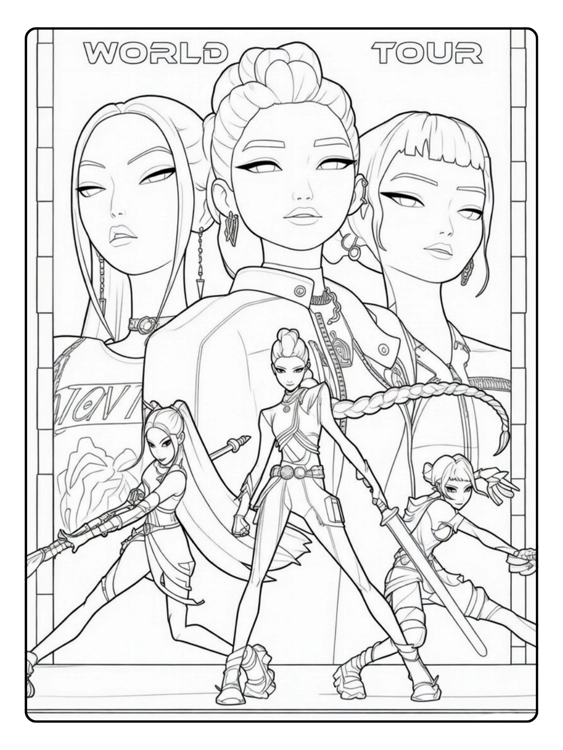 Coloriage Kpop Demon Hunters (10)